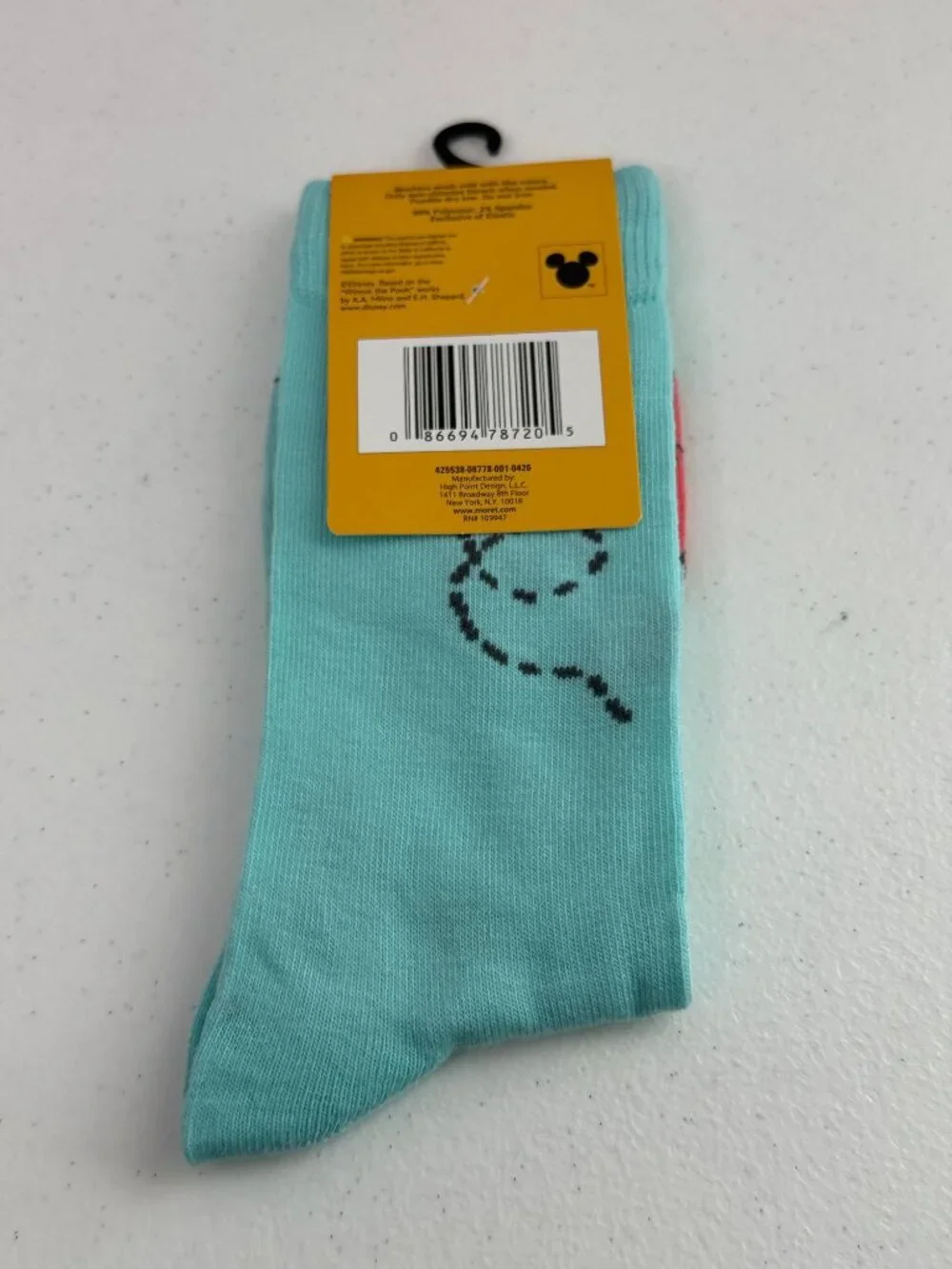 Disney Winnie the Pooh Mens Crew Socks Blue Character Shoe Size 6.5-12 New